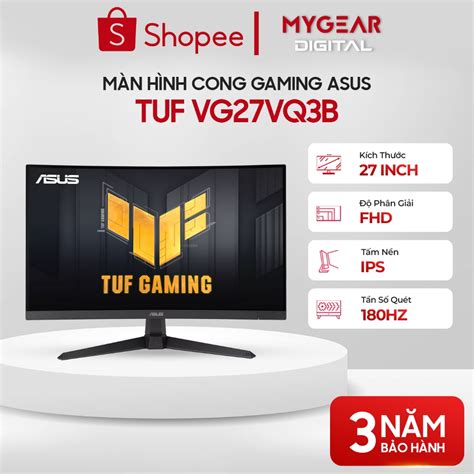 ASUS TUF Gaming VG27WQ3B Gaming Monitor – 27 inch QHD; Curved; 180Hz; ELMB; FreeSync; 1ms GTG (0.5ms minimum); 90% DCI-P3; HDR; 